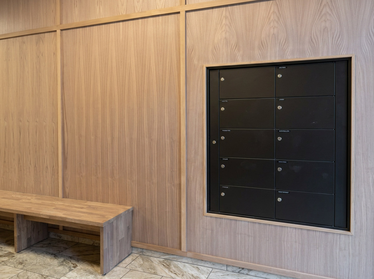 Entré med ekpanel och postbox